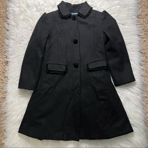 Copper Key Girls Black Wool Pea Coat Size 7/8